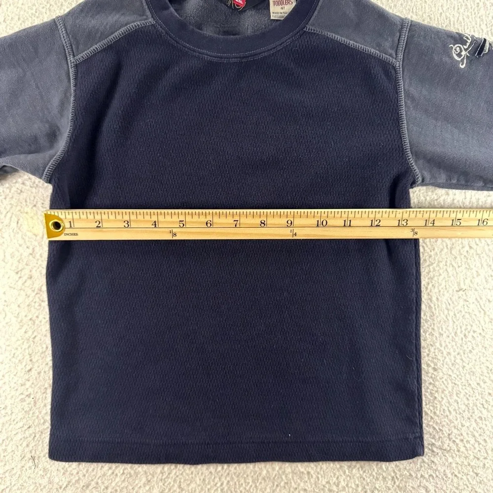 Quiksilver Sweatshirt Toddler 4T Navy Blue Good Waffle Knit Fleece Pullover